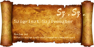 Szigriszt Szilveszter névjegykártya